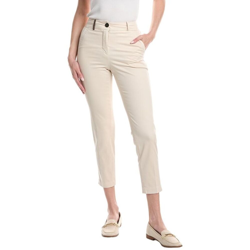 Peserico Womens  Solid Pant, White